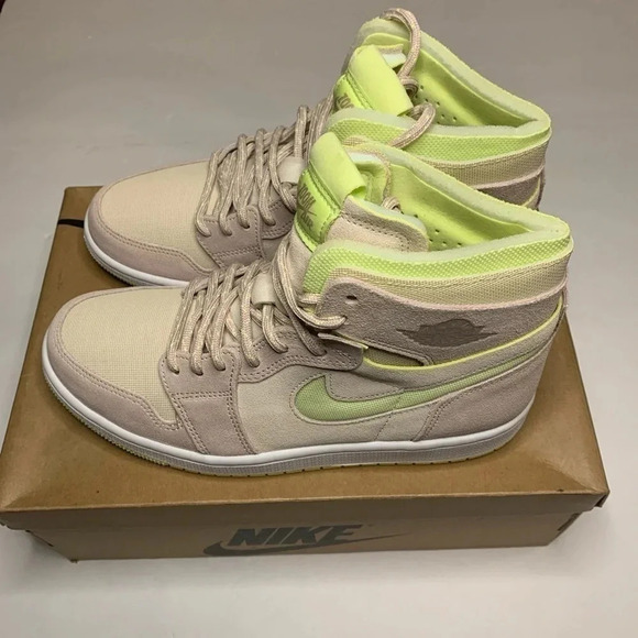 Jordan Shoes - Women's Nike Jordan 1 Zoom Lemon Twist CT0979 200 Pearl White Fossil New